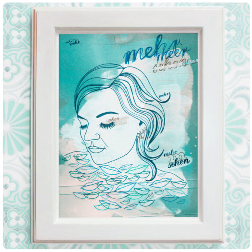 Art Print der Illustration "Mehr Meer" blau